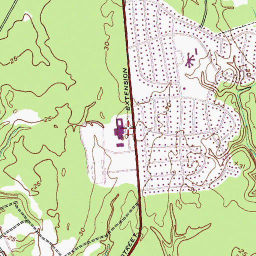 Topographic Map of Lejeune High School, NC