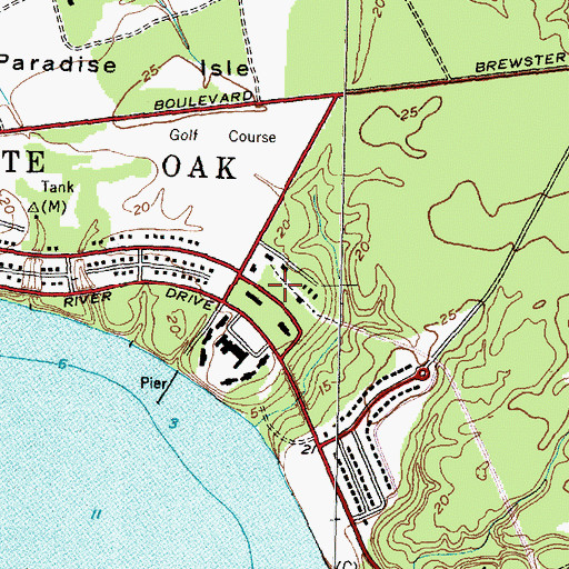 Topographic Map of Paradise Point, NC