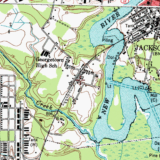 Topographic Map of Georgetown, NC