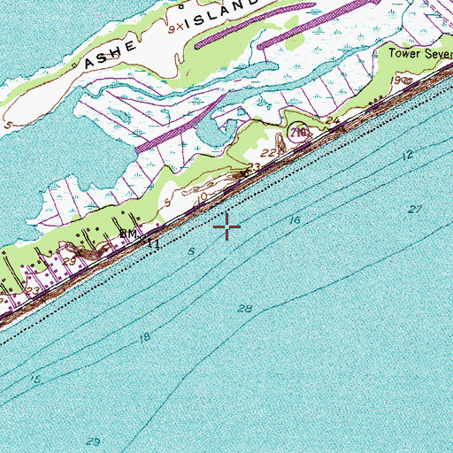 Topographic Map of Stump Inlet (historical), NC