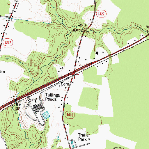 Topographic Map of Mortons Cross Road, NC