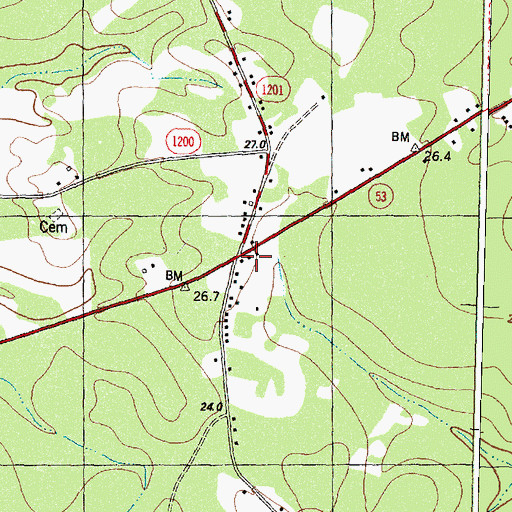 Topographic Map of Angola, NC