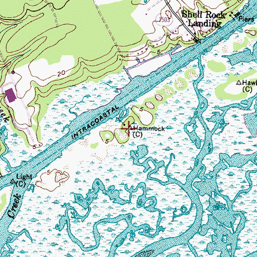 Topographic Map of Finns Island, NC