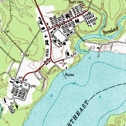 Topographic Map of Momford Landing, NC