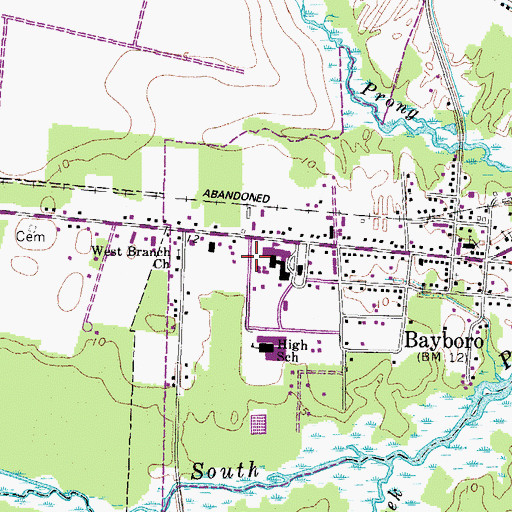 Topographic Map of Fred A Anderson Elementary School, NC