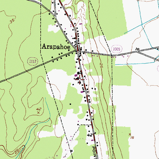 Topographic Map of Arapahoe Elementary School, NC