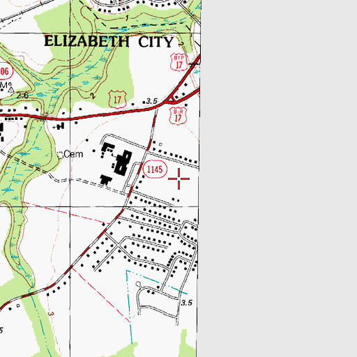 Topographic Map of Chapell Gardens, NC