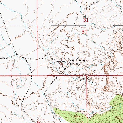 Topographic Map of Red Clay Spring, AZ