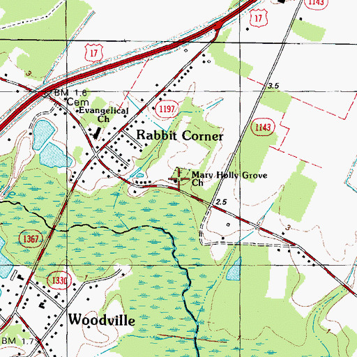Topographic Map of Mary Holly Grove Church, NC