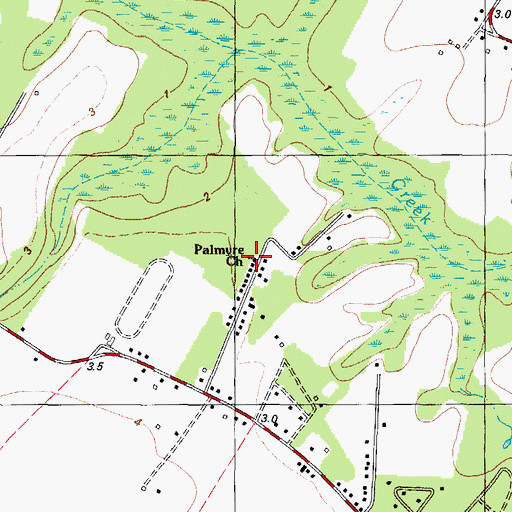 Topographic Map of Palmyre Church, NC