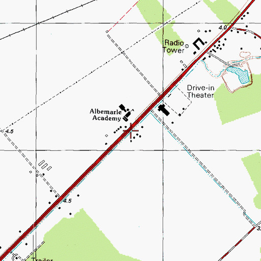 Topographic Map of Albermarle Academy, NC