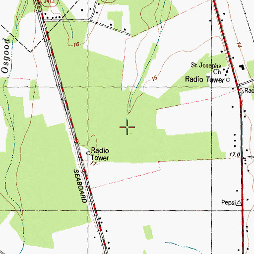 Topographic Map of Little Burgaw Creek, NC