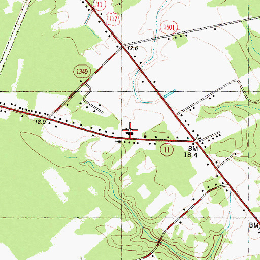 Topographic Map of Willard Primary School, NC