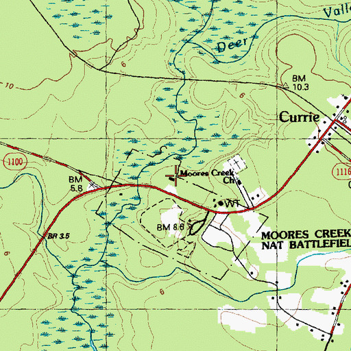 Topographic Map of Patriots Hall, NC