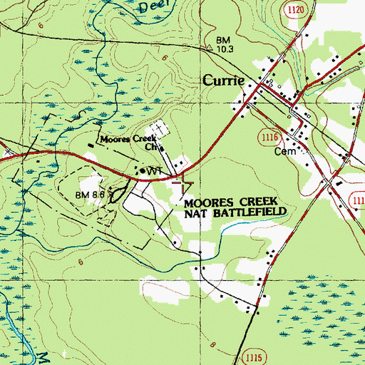 Topographic Map of History Trail, NC