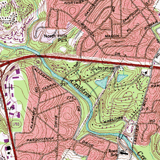 Topographic Map of Lakestone, NC