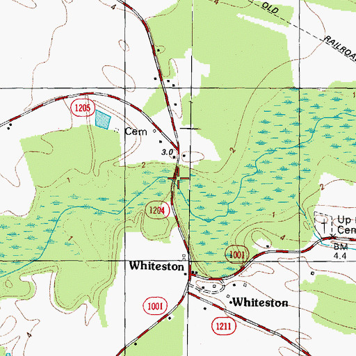 Topographic Map of Upriver Bridge, NC