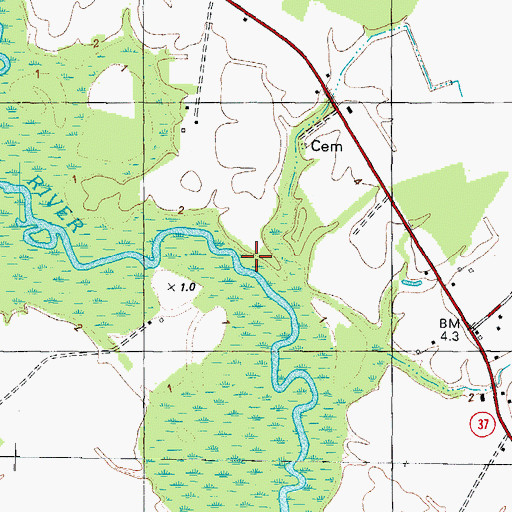 Topographic Map of Darden Landing (historical), NC