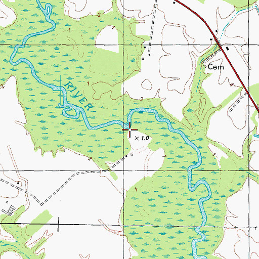 Topographic Map of Grays Wharf (historical), NC