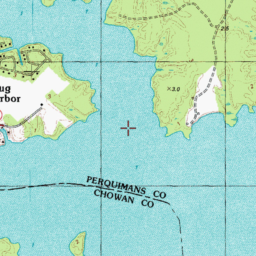 Topographic Map of Yeopim Creek, NC