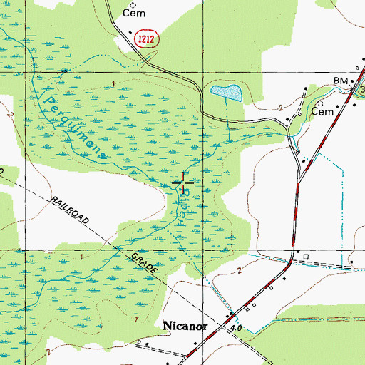 Topographic Map of Indian Creek, NC
