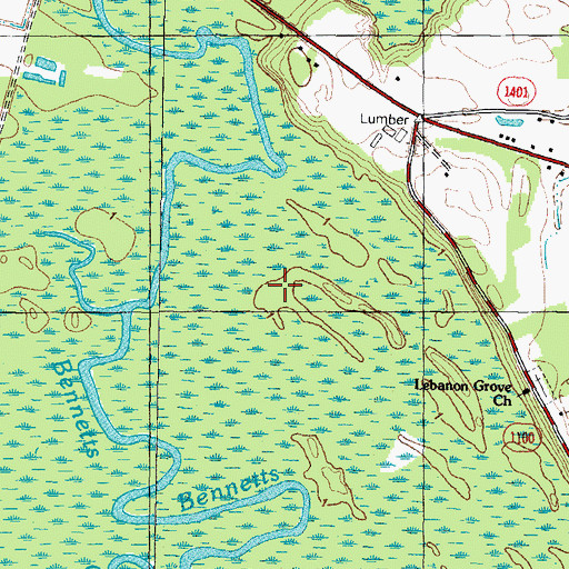 Topographic Map of Hermit Island, NC