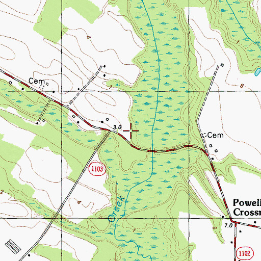 Topographic Map of Fletchers Chapel, NC