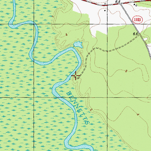 Topographic Map of Roberts Landing, NC