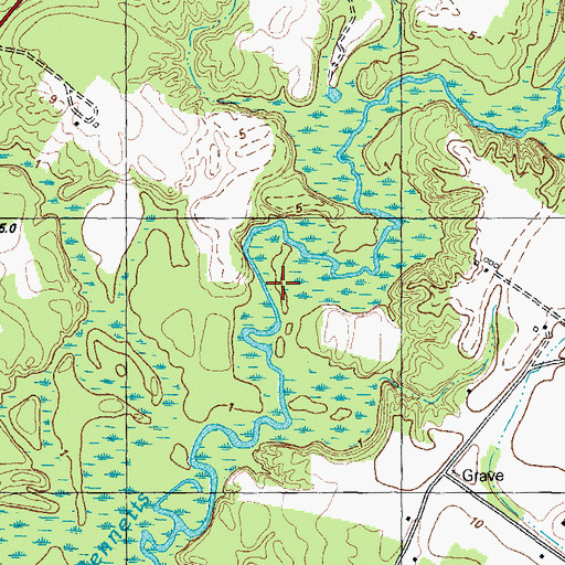 Topographic Map of Sandy Field Landing, NC