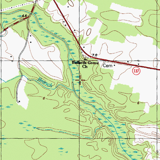 Topographic Map of Taylor Millpond, NC