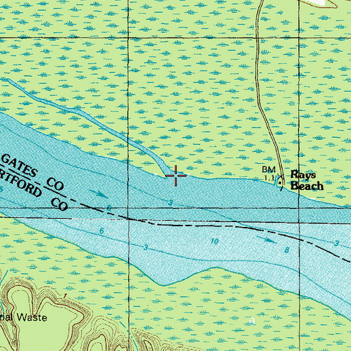 Topographic Map of Spikes Creek, NC
