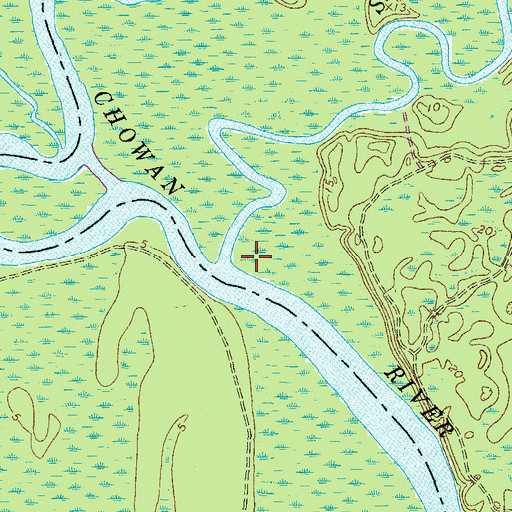 Topographic Map of Manning Ferry (historical), NC