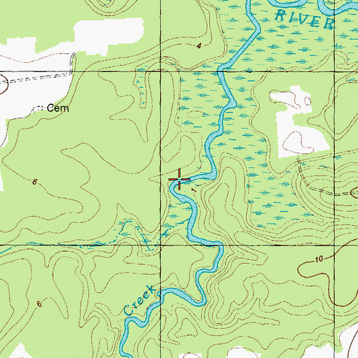 Topographic Map of Mitchell Landing (historical), NC