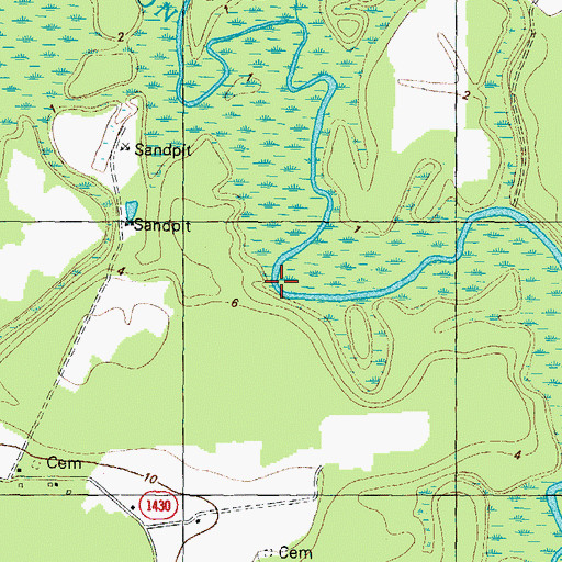 Topographic Map of Brick Cellar Landing (historical), NC