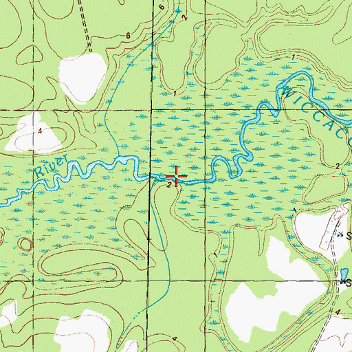 Topographic Map of Shaw Landing (historical), NC