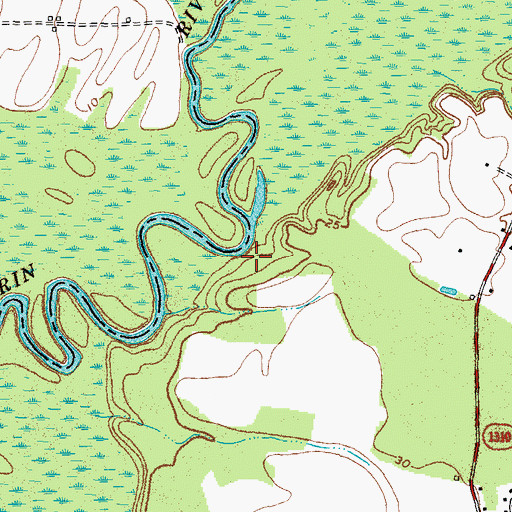 Topographic Map of Skinners Bridge Landing (historical), NC