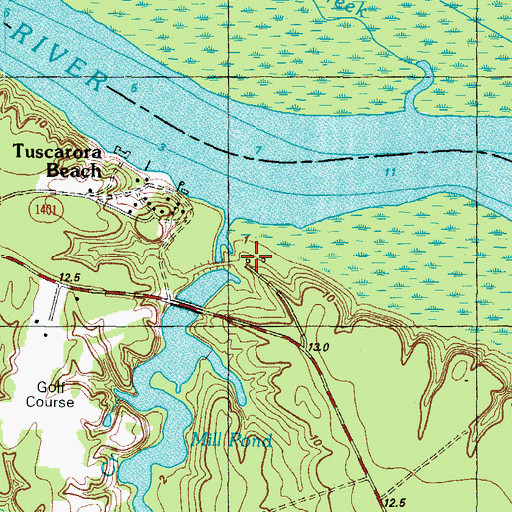 Topographic Map of Harrells Mill (historical), NC