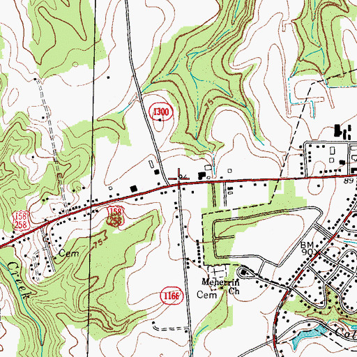 Topographic Map of Buena Vista, NC