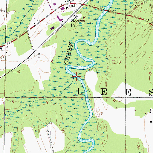 Topographic Map of Bakers Swamp, NC