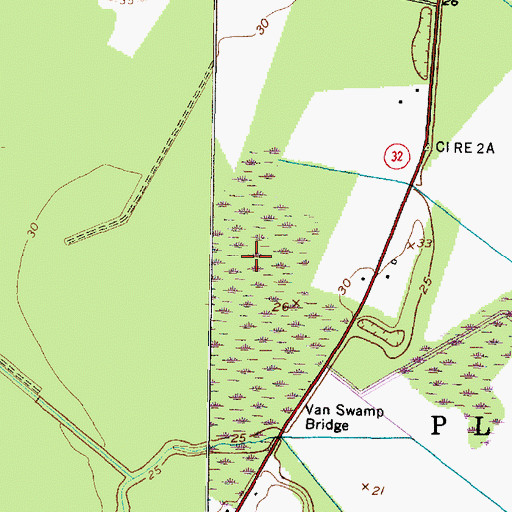 Topographic Map of Flat Swamp, NC