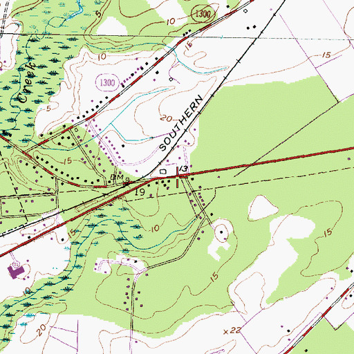Topographic Map of Green Hill (historical), NC