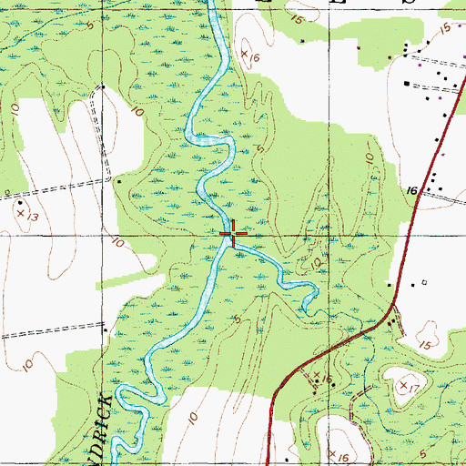 Topographic Map of Old Mill Creek, NC