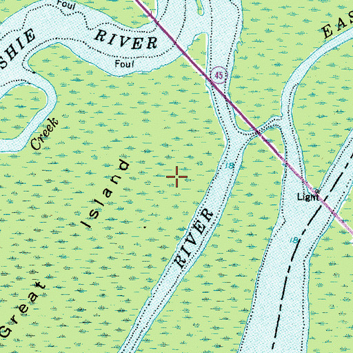 Topographic Map of Purchase Islands, NC