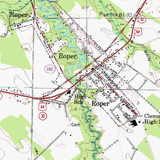 Topographic Map of S Lees Saw Mills, NC
