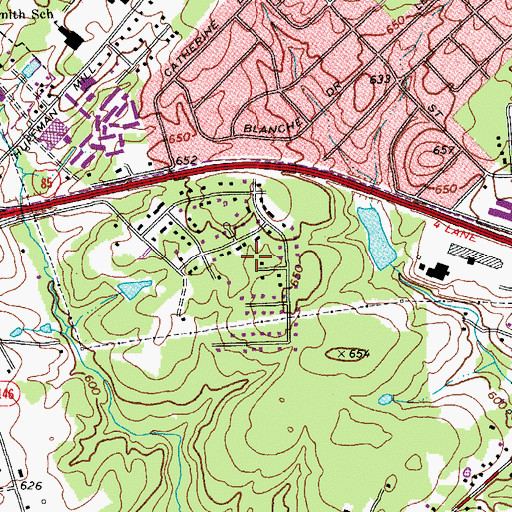 Topographic Map of Pinewood Forest, NC
