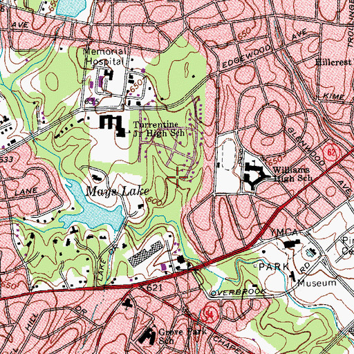 Topographic Map of Turrentine Estates, NC