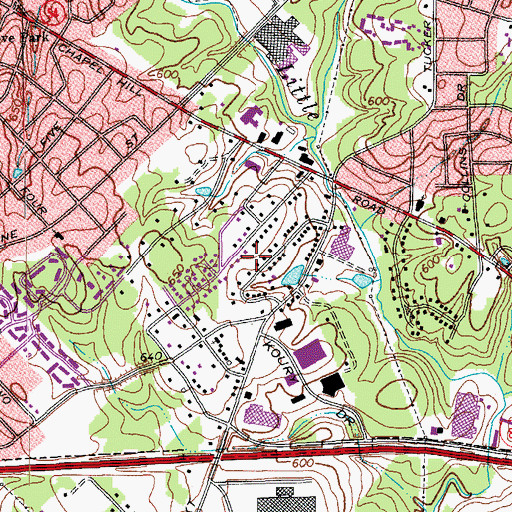 Topographic Map of Overland Heights, NC
