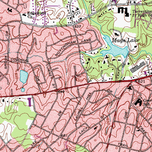 Topographic Map of Westerwood, NC