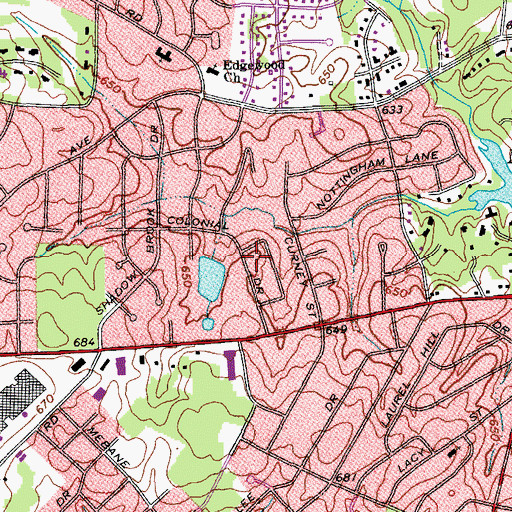 Topographic Map of Lee Acres, NC