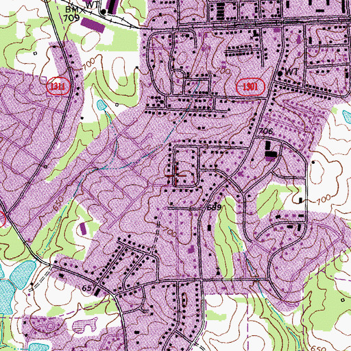 Topographic Map of Westview, NC